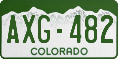 CO license plate AXG482