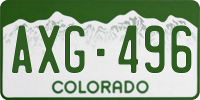 CO license plate AXG496