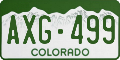 CO license plate AXG499