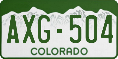 CO license plate AXG504