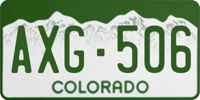 CO license plate AXG506