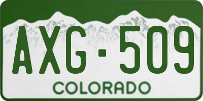 CO license plate AXG509