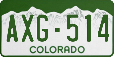 CO license plate AXG514