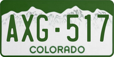 CO license plate AXG517