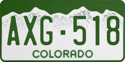 CO license plate AXG518