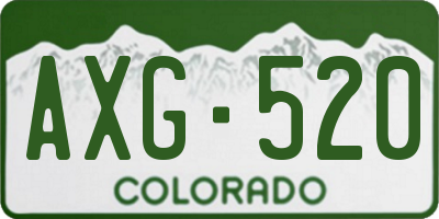 CO license plate AXG520