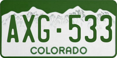 CO license plate AXG533