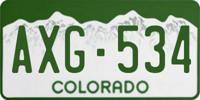 CO license plate AXG534