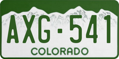 CO license plate AXG541