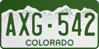CO license plate AXG542