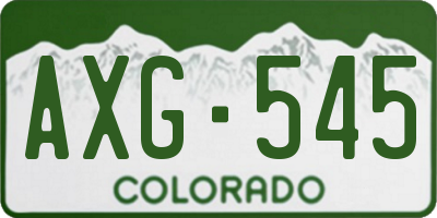 CO license plate AXG545