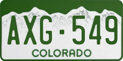 CO license plate AXG549