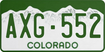 CO license plate AXG552