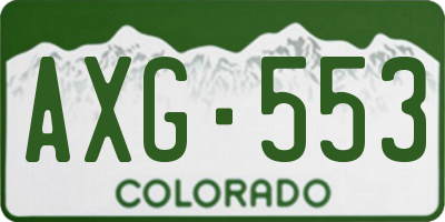 CO license plate AXG553