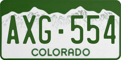 CO license plate AXG554