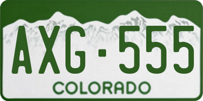 CO license plate AXG555