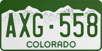 CO license plate AXG558
