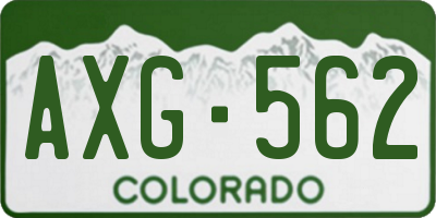 CO license plate AXG562