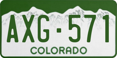 CO license plate AXG571