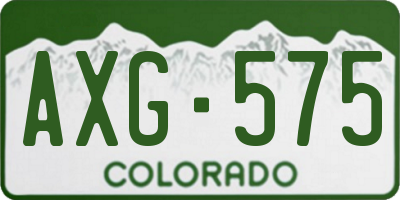 CO license plate AXG575
