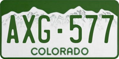 CO license plate AXG577