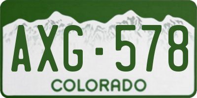 CO license plate AXG578