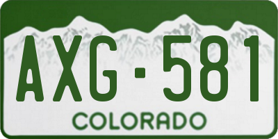 CO license plate AXG581
