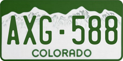 CO license plate AXG588
