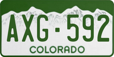 CO license plate AXG592