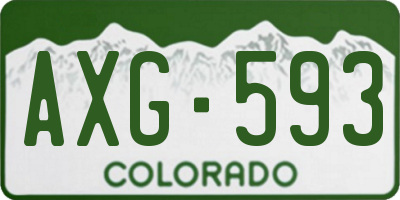 CO license plate AXG593