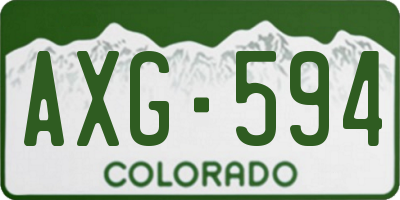 CO license plate AXG594