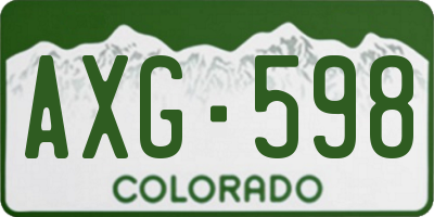 CO license plate AXG598