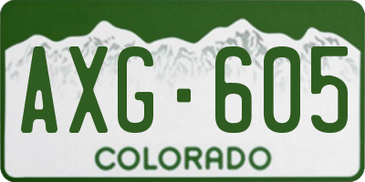 CO license plate AXG605