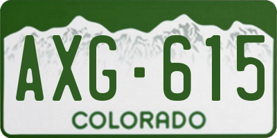 CO license plate AXG615