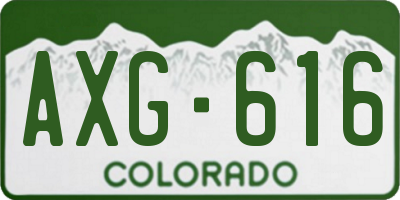 CO license plate AXG616
