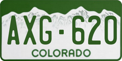 CO license plate AXG620