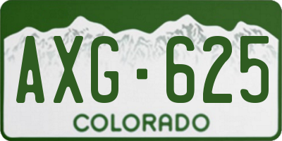 CO license plate AXG625