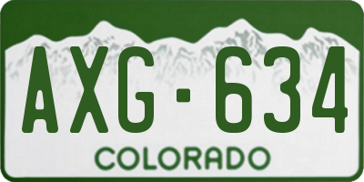 CO license plate AXG634