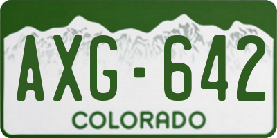 CO license plate AXG642
