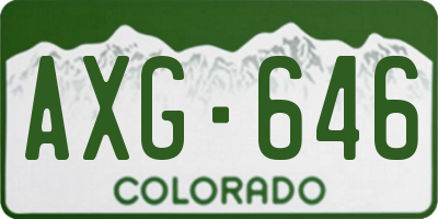 CO license plate AXG646