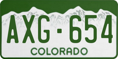 CO license plate AXG654