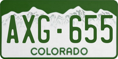 CO license plate AXG655