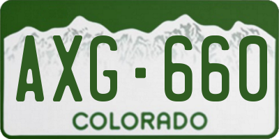 CO license plate AXG660