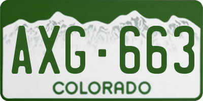 CO license plate AXG663