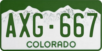 CO license plate AXG667