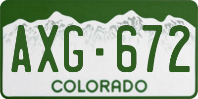 CO license plate AXG672