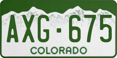 CO license plate AXG675