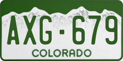 CO license plate AXG679