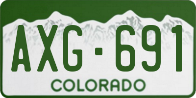 CO license plate AXG691