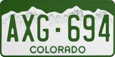 CO license plate AXG694